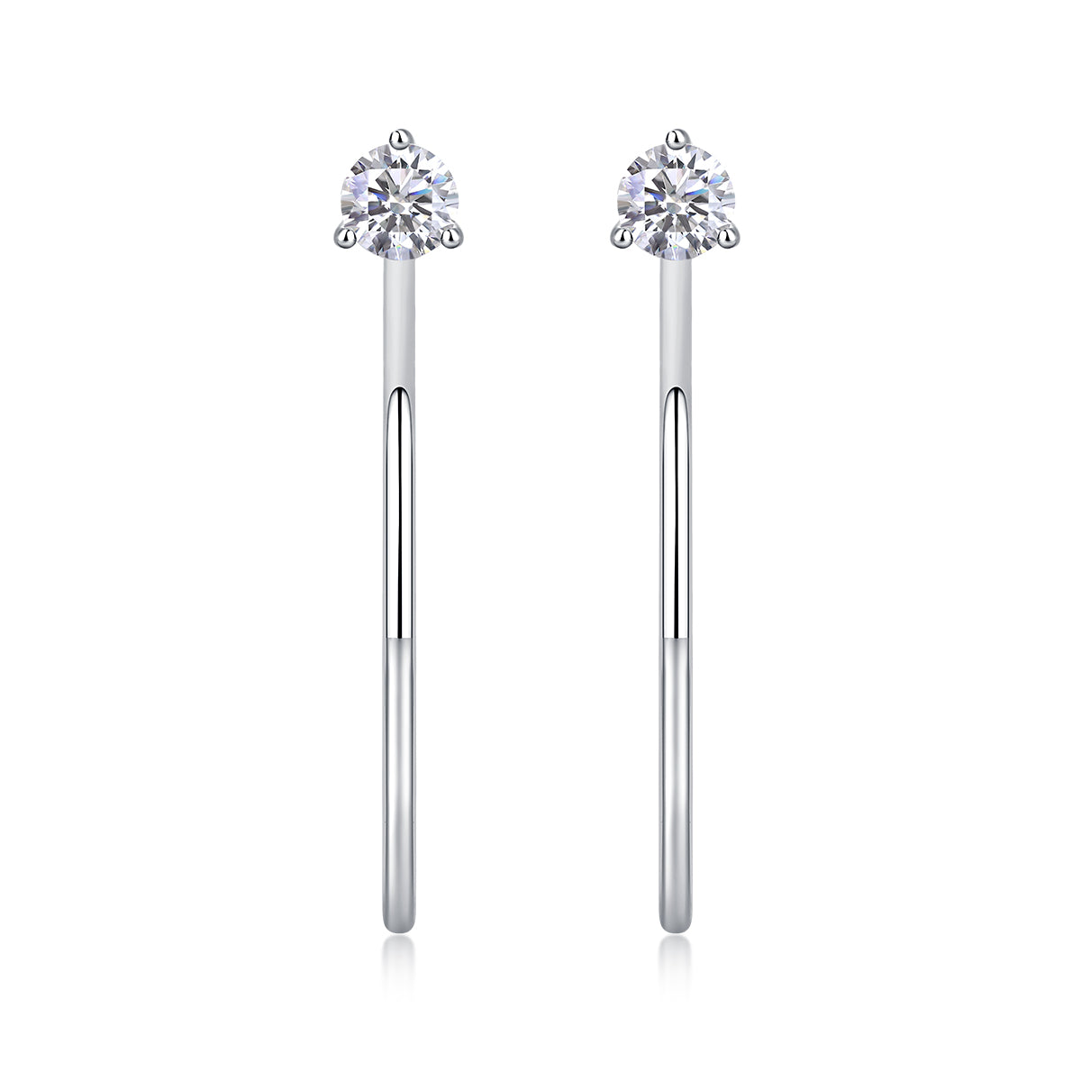 A Charming Afternoon - Earrings Set With Top-quality Moissanite S925 Silver And Platinum-plated Stud Earrings, A Fashionable And Trendy Accessory, Can Be Tested With A Diamond Pen