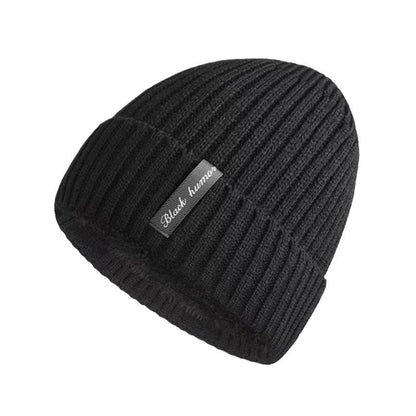 Men's Winter Fleece-Lined Thickened Beanie Cold-Weather Warm Hat