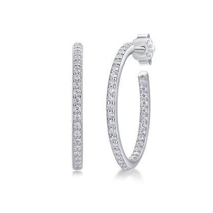 Ribbon - Set With Top-quality Moissanite S925, Silver And Platinum-plated Stud Earrings, A Fashionable And Trendy Accessory That Can Be Tested With A Diamond Pen