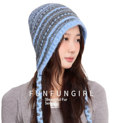 Retro Knit Beanie Women's Warm Wool Hat