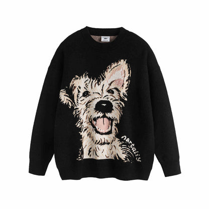 Puppy Sweater Couple Loose And Idle Knitwear