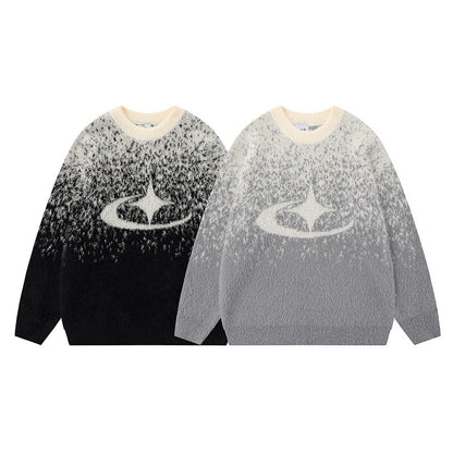 Gradient Warm And Loose Long Sleeve Round Neck Sweater