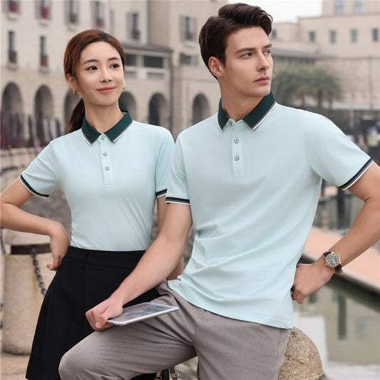 185g Elastic Fiber Di Skin Cotton Polo Shirt Color Matching