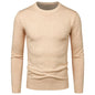 Men's Round Neck Sweater Solid Color Simple Free Size Long Sleeve Sweater