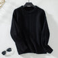 Women's Casual Solid Color Round Neck  Loose Retro Sweater