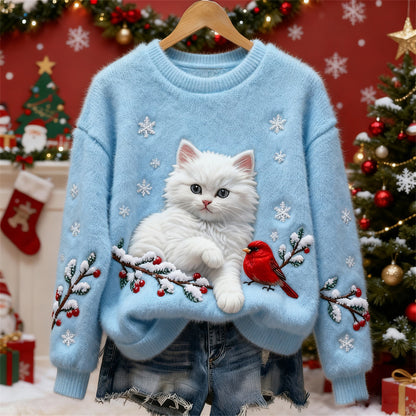 3D Digital Print Pattern Christmas Women's Flannel Sweatshirt
