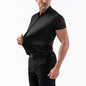 Four-side High Elastic Shirt Men's Short Sleeve Non-ironing Anti-wrinkle