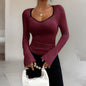 Y2g Hot Girl Long Sleeve Solid Color Blouse