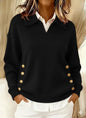 Turn-down Collar Button-down Collar Pullover Women's Long Sleeve