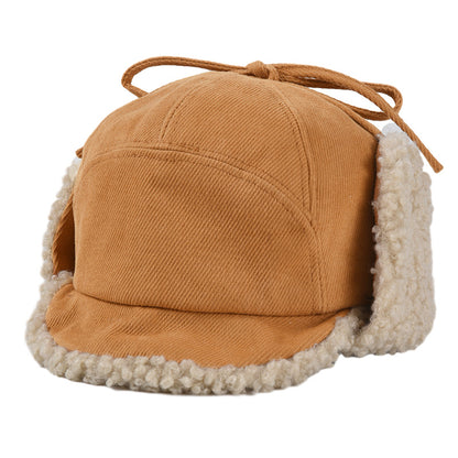 Lamb Wool Warm Lei Feng Hat Northeast Ear Protection Riding Hat