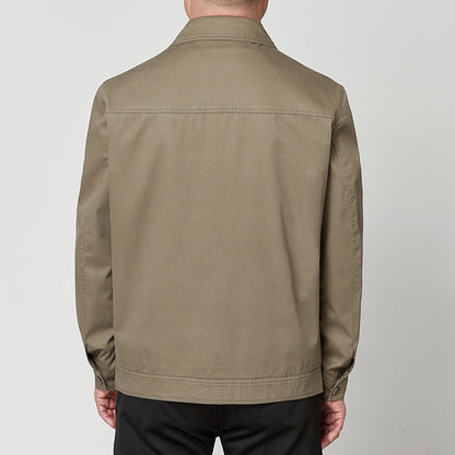 Middle-aged And Elderly Men's Casual Cotton Turn-down Collar Coat