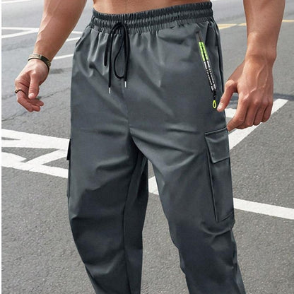 Mens Casual Workwear Pants With Loose Fit And Large Pockets