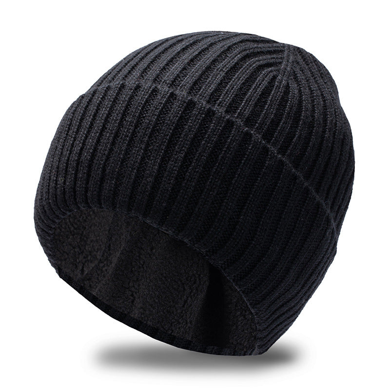 Fleece-lined Thickened Warm Winter Men's Knitted Hat