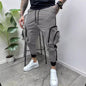 Casual Zipper Multi-pocket Color Matching Tapered Overalls