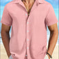 Plaid Colorblock Business Slim Fit Casual Shirt Short Sleeve Shirt