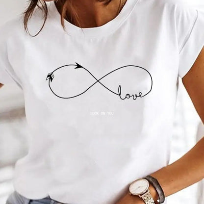 Simplicity Love Lettered Casual Cartoon Fashionable
