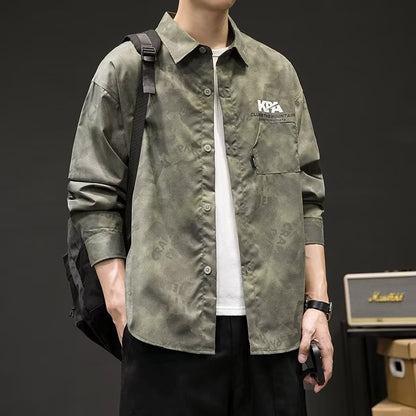 Japanese-style Retro Camouflage Shirt Men