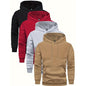 6-Piece Men's Long-sleeved Solid Color Hooded Sweatshirt