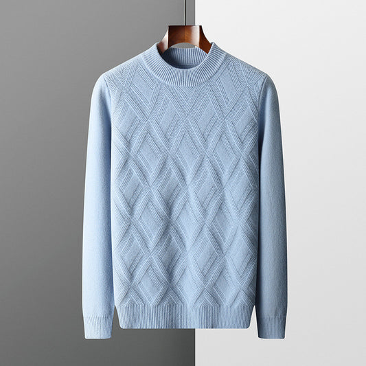 Woolen Sweater Men's Half Turtleneck Thickened Sweater Casual