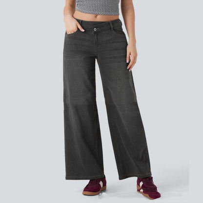 Low Waist Loose Buckle Loose Wide Leg Jeans