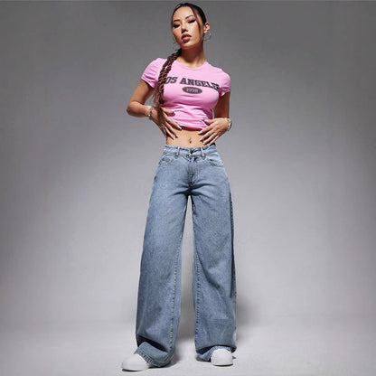 Retro Straight-leg Pants Loose Denim Trousers