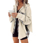 Plaid Casual Hooded Drawstring Coat