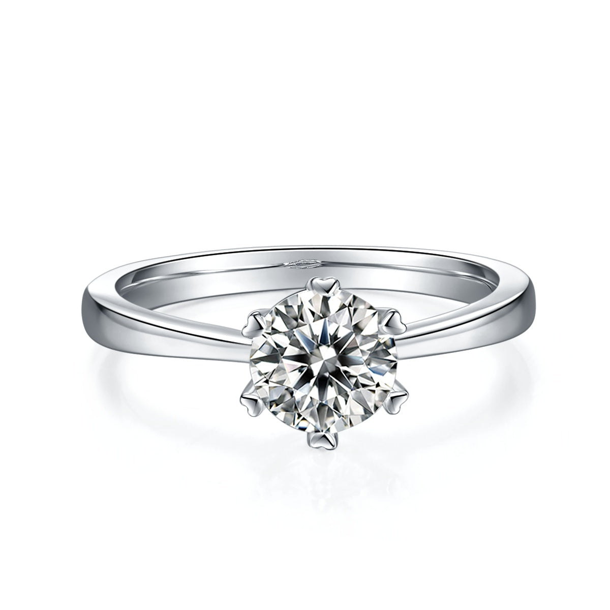Snowflake Blooming - A Wedding Ring Set With 1-carat Top-quality Moissanite S925 Silver And Platinum-plated Diamond. The Ring Can Be Inspected With A Diamond Pen