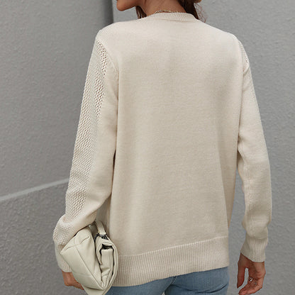 Women's Fringe Tassel Sweater - Casual Long Sleeve Crewneck Knit Pullover For Fall