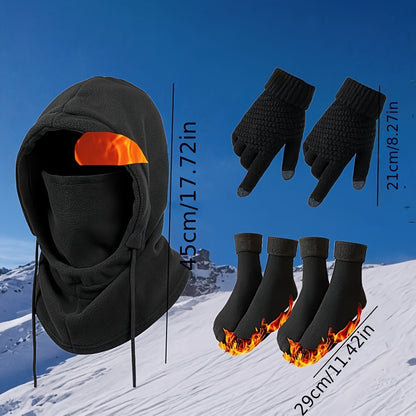 Winter Warm Hat Gloves Socks Set