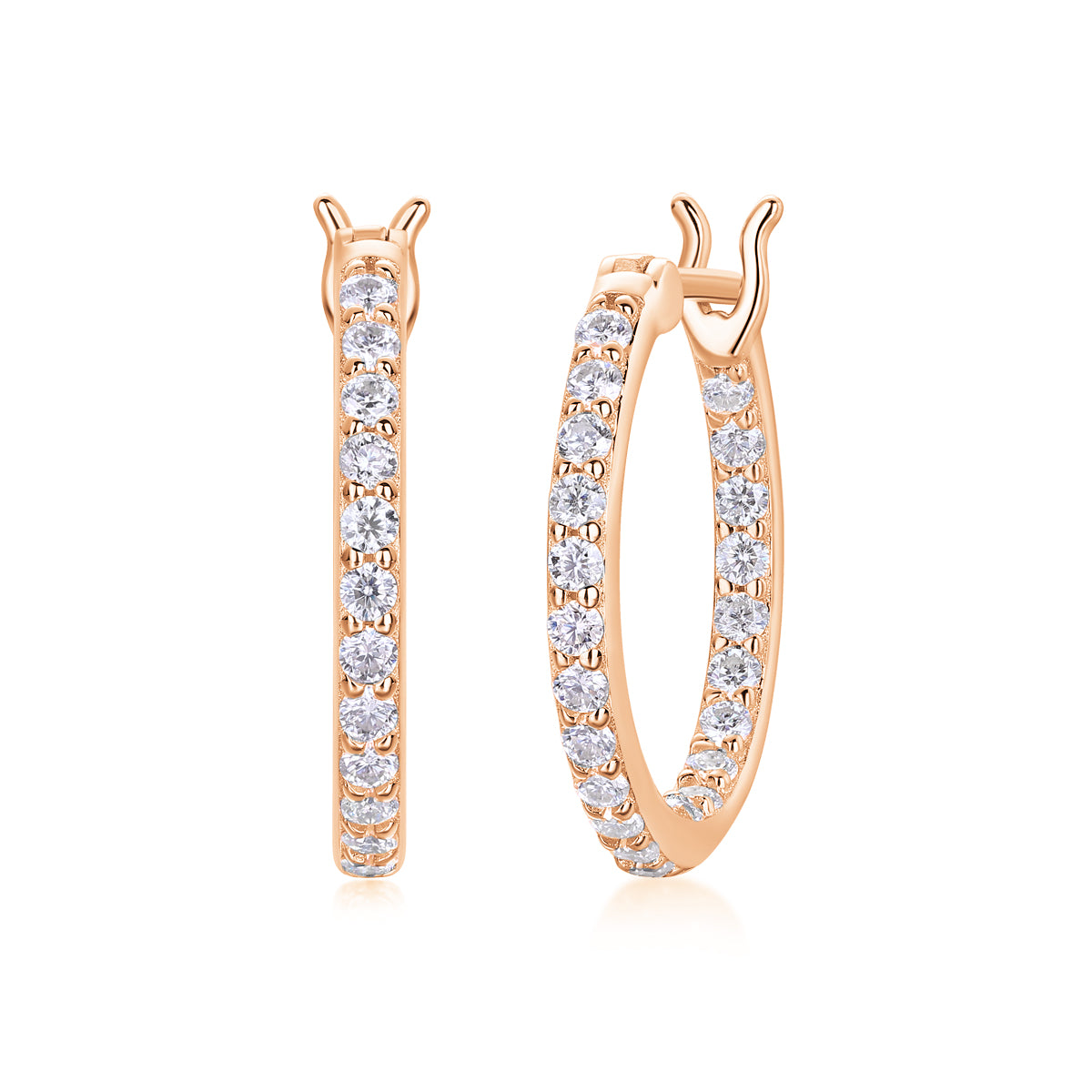 Flowing Light - Earrings Set With Top-quality Moissanite S925 Silver And Platinum-plated Stud Earrings, A Fashionable And Trendy Accessory, Can Be Detected By A Diamond Pen In Yellow Gold And Rose Gol