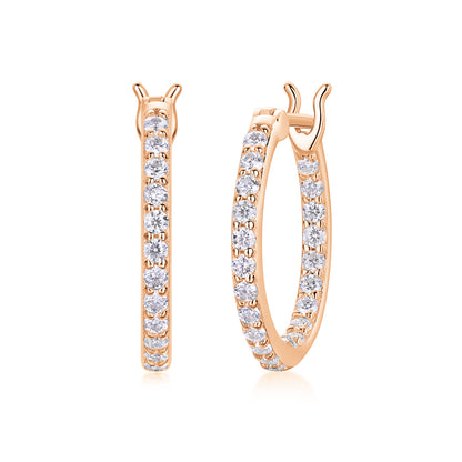 Flowing Light - Earrings Set With Top-quality Moissanite S925 Silver And Platinum-plated Stud Earrings, A Fashionable And Trendy Accessory, Can Be Detected By A Diamond Pen In Yellow Gold And Rose Gol