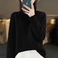 Women's Semi-High Neck Versatile Loose Knit Sweater Thickened Base Layer