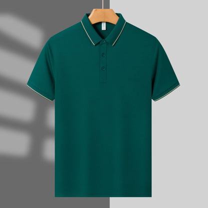 Summer Work Clothes Polo Shirt Ice Ion Single Collar Lapel Breathable Comfortable