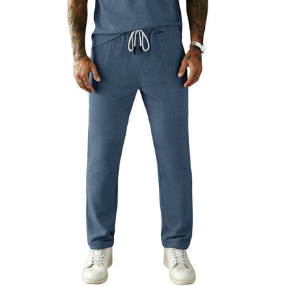 Mens Corduroy Slim Straight-fit Loose-fitting Trousers