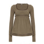 Swing Collar Backless Slim Fit Long-sleeved T-shirt Women