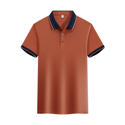 Ice Ion Mercerized Pearl Cotton Color Matching Collar Polo Shirt For Men And Women