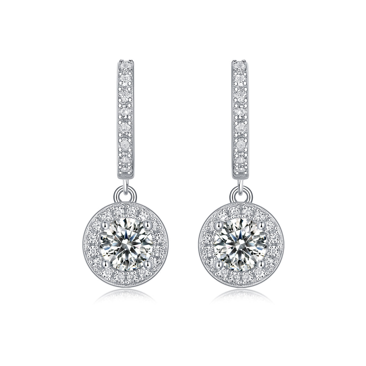 To Youth - Earrings Set With 0.5-carat Top-quality Moissanite S925 Silver And Platinum-plated Stud Earrings, A Fashionable And Trendy Accessory That Can Be Tested With A Diamond Pen