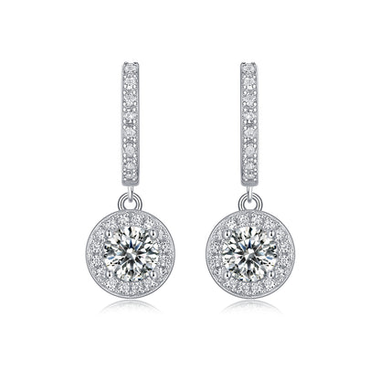 To Youth - Earrings Set With 0.5-carat Top-quality Moissanite S925 Silver And Platinum-plated Stud Earrings, A Fashionable And Trendy Accessory That Can Be Tested With A Diamond Pen