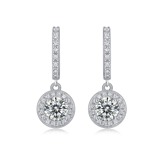To Youth - Earrings Set With 0.5-carat Top-quality Moissanite S925 Silver And Platinum-plated Stud Earrings, A Fashionable And Trendy Accessory That Can Be Tested With A Diamond Pen