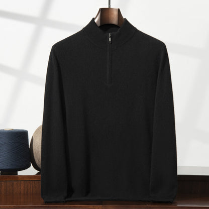 Men's Cashmere Sweater Zip-up Turtleneck Young And Middle-aged