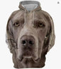Men's Thermal Transfer 3D Dog Hoodie Coat