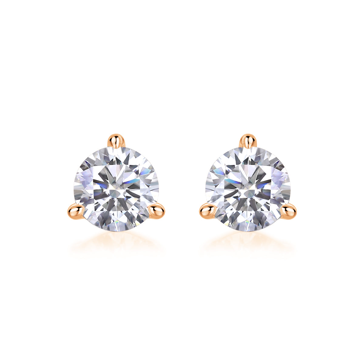 Frozen Frame - Set With 0.5-carat Top-quality Moissanite S925 Silver And Platinum-plated Stud Earrings, A Fashionable And Trendy Accessory That Can Be Tested With A Diamond Pen In Gold Rose Gold