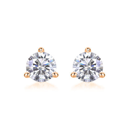 Frozen Frame - Set With 0.5-carat Top-quality Moissanite S925 Silver And Platinum-plated Stud Earrings, A Fashionable And Trendy Accessory That Can Be Tested With A Diamond Pen In Gold Rose Gold
