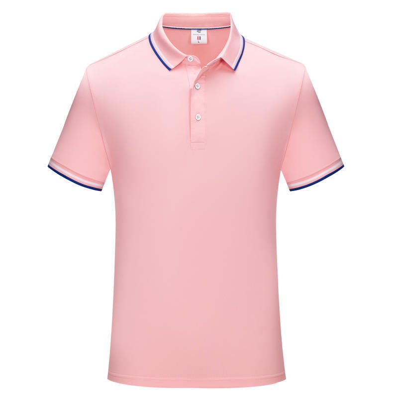 Simple Polo Shirt Short Sleeve Striped Lapel