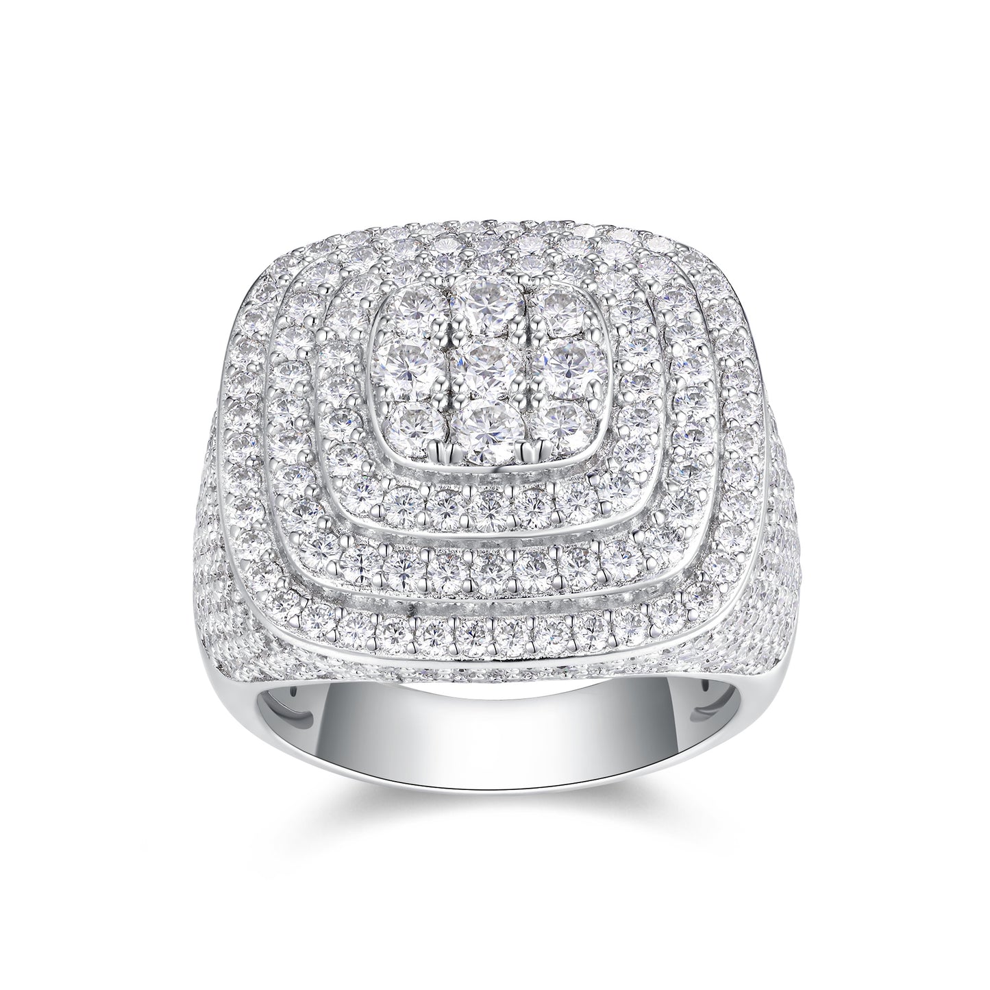 The Legendary King - Men's Ring, Diamond Ring And Wedding Ring Set With Top-quality Moissanite S925 Silver And Platinum-plated. The Ring Can Be Inspected With A Diamond Pen