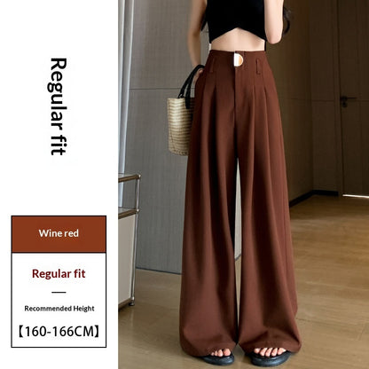 Women's Wide-leg Pants High-waisted Draped Loose Slim-fit Casual Straight