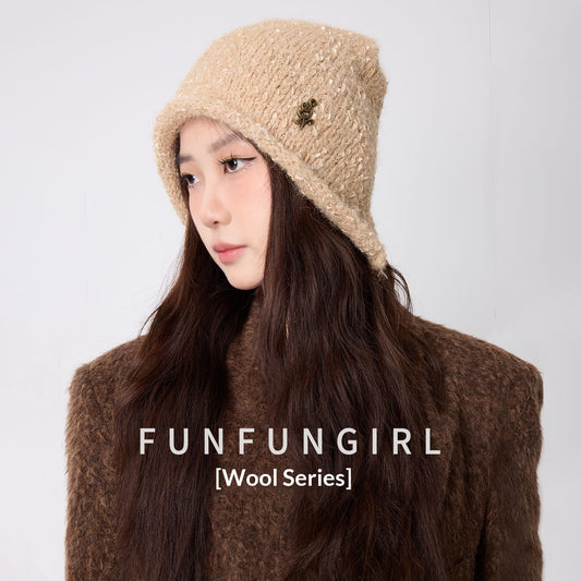 Letter Wool Yarn Warm Ear Protection Knitted Hat