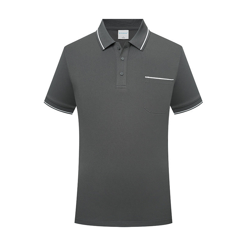 Lapel Short Sleeve Polo Shirt Fashion Workwear With Pocket