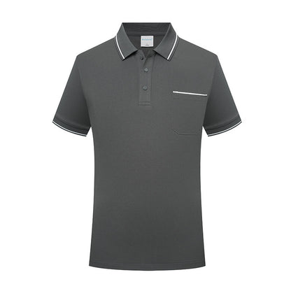 Lapel Short Sleeve Polo Shirt Fashion Workwear With Pocket