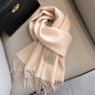Pure Wool Students Warm-keeping All-matching Tassel Narrow Scarf Couple Wholesale